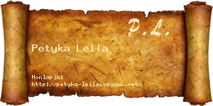 Petyka Leila névjegykártya